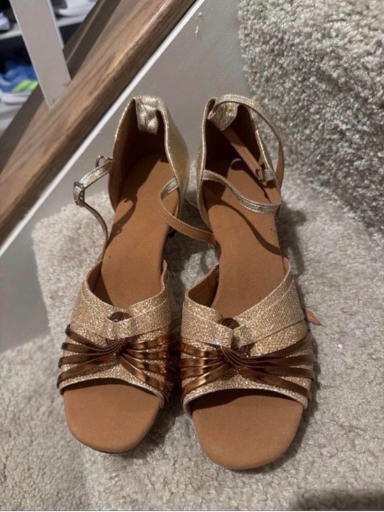 Shoes - Women’s Metallic Gold Strappy Sandals